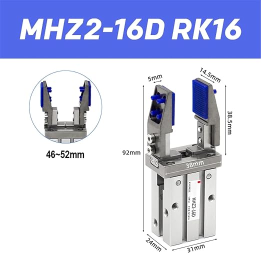 1pcs MHZ2 Finger Cylinder Parallel clamp Claw Fixture MHZ2-16D MHZ2-20D Bracket Extended Internal Support Bracket(MHZ2-16D RK16)