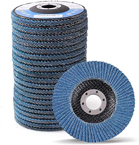 LotFancy 20PCS Flap Discs 4 1/2 for Angle Grinder, Premium Zirconia 40 60 80 120 Grit Sanding Disc, Type 27, 4.5" x 7/8” Grinding Wheels Welding Tools for Metal, Stainless Steel