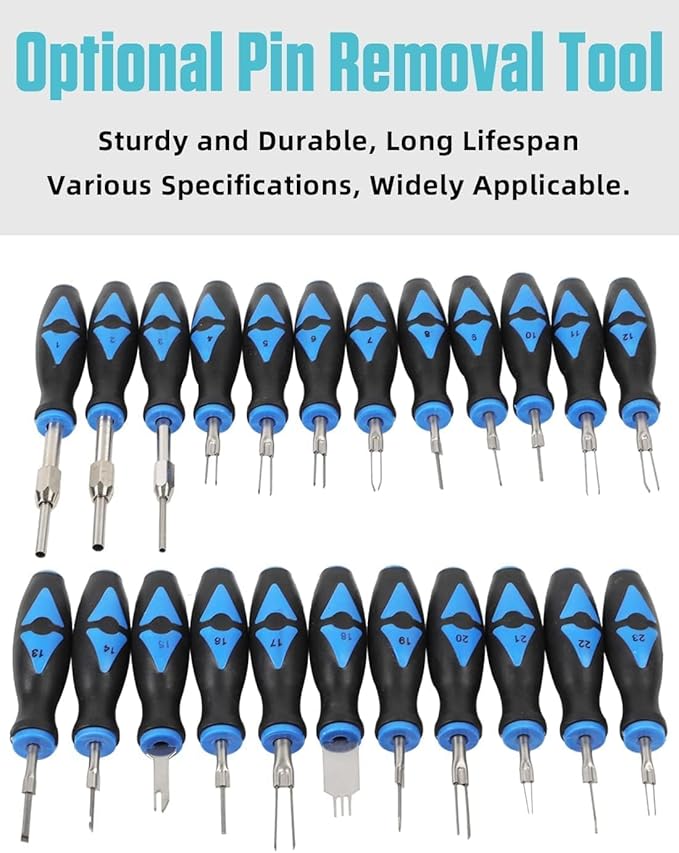 23-Piece Universal Terminal Release Kit Electrical Terminal Removal for American Domestic and Imported Vehicles