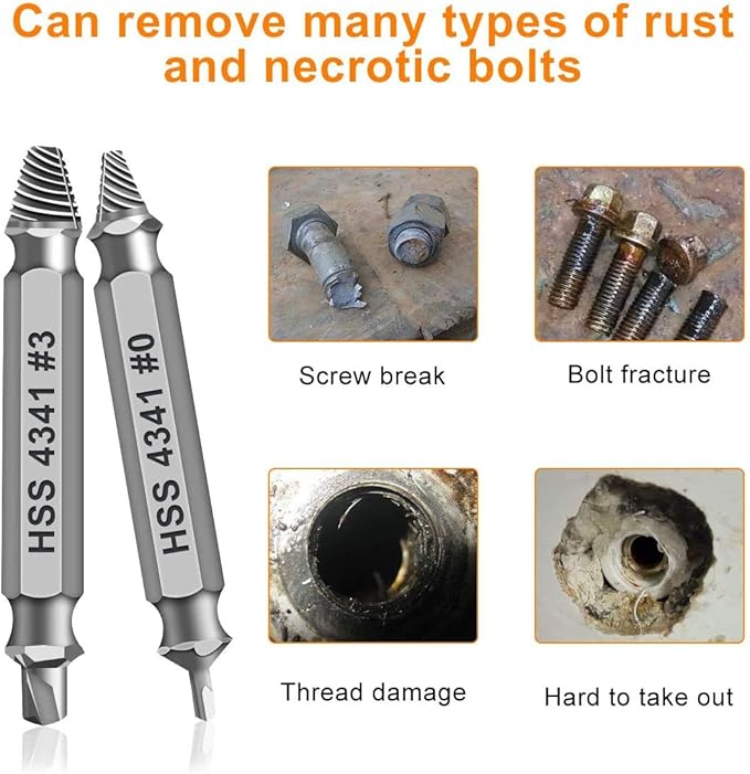 Gifts for Men,THOSAF Damaged Screw Extractor Set,Fathers Day Gifts for Dad from Daughter Son,Mens Gifts for Dad,Husband,Stripped Screws Bolt Drill Bit Tools for Easy Removal of Rusty Broken Screw