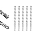 SALI 5 Pcs 9/16"*12" SDS Plus Rotary Hammer Drill Bit Concrete Drill Bit Kit Cross-Type Double Thread Carbide Material Suitable for Concrete, Brick, Cement Walls, Stone, Hammer Drill Bits for Concrete