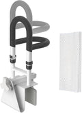 Butizone Adjustable Shower Grab Bars with 2 Handrails - Clamp-On Anti-Slip Bathtub Safety Rail for Elderly, Fits 3" to 7" Tub Walls, Supports Up to 300lbs