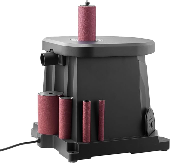 VEVOR Oscillating Spindle Sander, 2000RPM Benchtop Spindle Sander with 6 Sleeves (1/2"-3"), 0.59" Stroke & Dust Connection Port for Furniture Finishing, Crafts Sanding, DIY Woodworking
