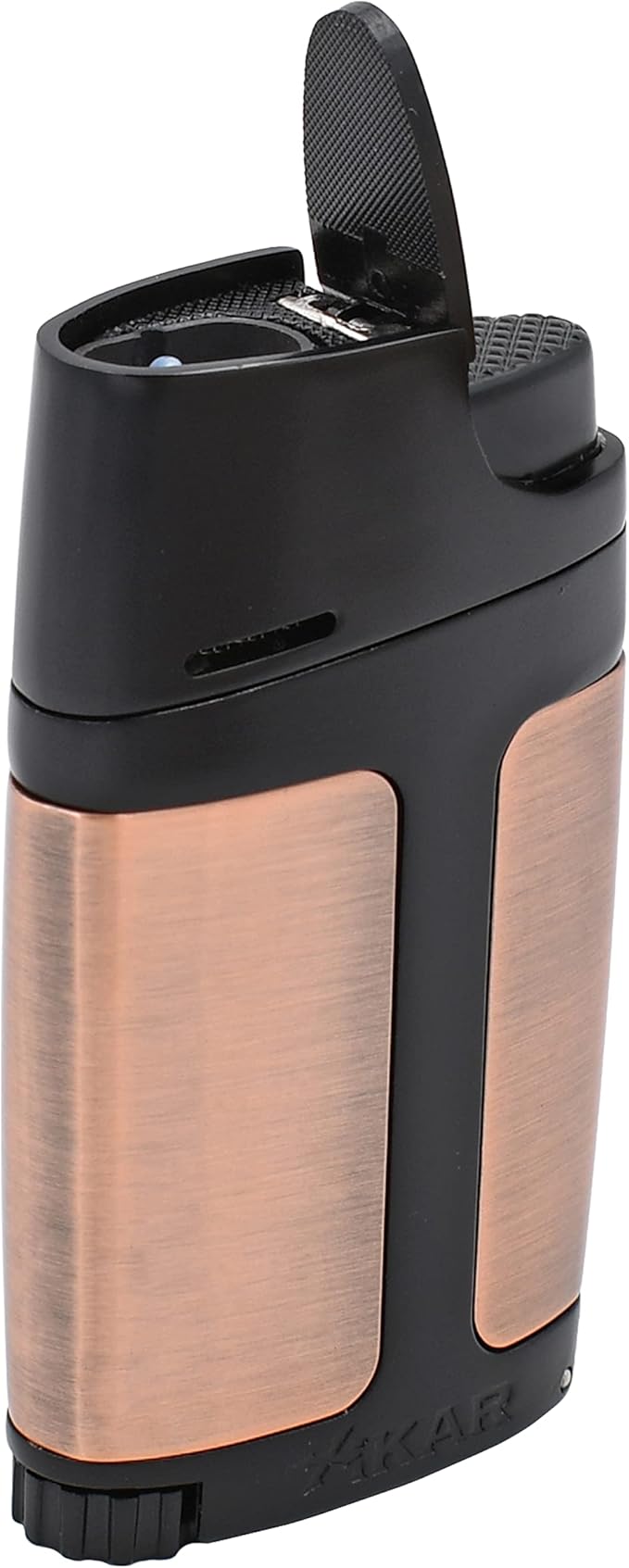 Xikar ELX Double Jet Flame Lighter with 9mm Cigar Punch, Ergonomic Design, Vintage Bronze
