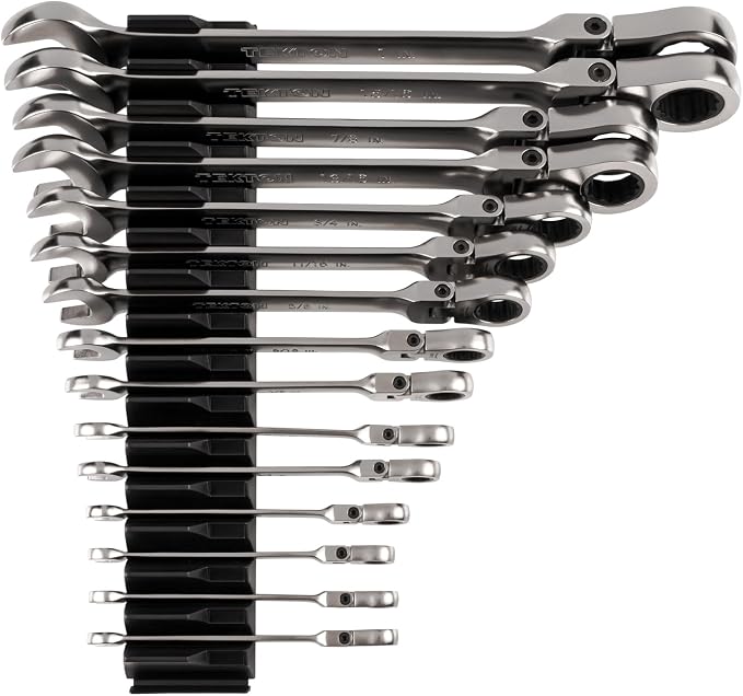 TEKTON Flex Head Ratcheting Combination Wrench Set, 15-Piece | WRC95301