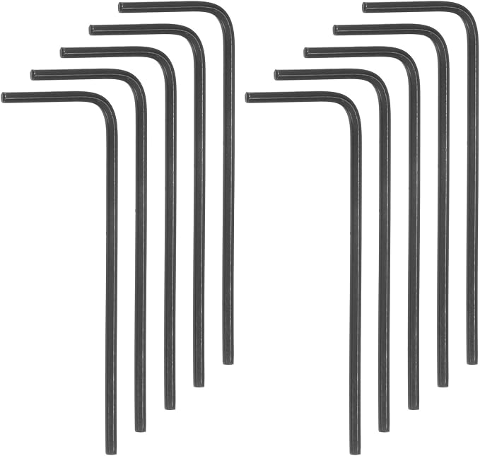 HARFINGTON 10pcs Hex Key Wrench 1/20" L-Shape Hexagon SAE Wrenches Chrome Vanadium Steel Repairing Tool for Home Repair, Black