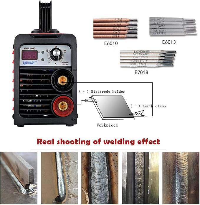 HONE Stick Welder, 110V/220V Actual 140Amp ARC Welder Machine, IGBT Inverter Digital Display LCD Welding Machines with Hot Start Arc Force Anti-Stick, High Efficiency for 1/16"-1/8" Welding Rod.