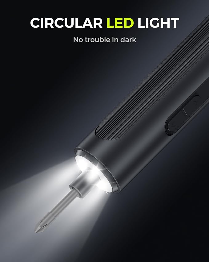 Electric Screwdriver Set, 35 in 1 Cordless Precision Screwdriver, 3 Torque 3N.m, 300 RPM Power Screwdriver, Mini Magnetic Repair Tool Kit with LED Light, USB C, for PC Computer Phone Electronics DIY