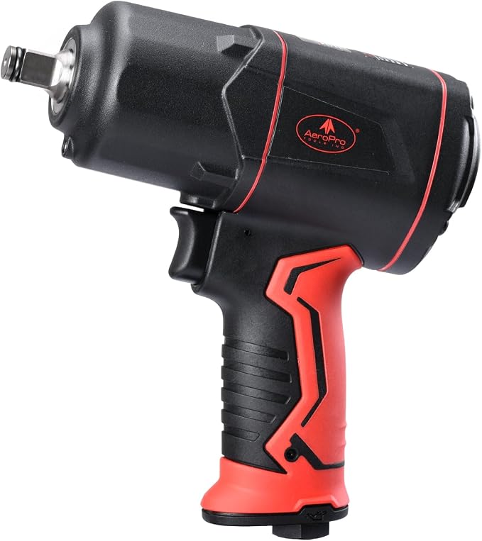 AEROPRO TOOLS 1/2-Inch Composite Air Impact Wrench Pneumatic Impact Wrench | Twin Hammer,1220 FT-LBS Max Loosening Torque,8000RPM,for Auto Repair,Tire Shop (Lightweight Housing)