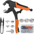 HUGEBO Heavy Duty Snap Fastener Tool Kit,Snap Setter Tool with 50 Sets of Snaps and Fastener Pliers, Perfect for Repairing Boat Covers, Metal Snaps, Canvas, Sewing, and Tarps.