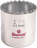 Starrett Diamond Grit Hole Saw, 1-11/16" Dia, 1-5/8" Depth | Effortless Cutting Through Tough Materials, 1-11/16 In Diameter, For Non-Metallic Materials, KD1116-N