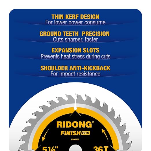 5-1/2 Inch 36 Tooth ATB Framing Circular Saw Blade, Cordless Trim Saw Blade with 5/8-Inch Arbor(5 Packs)
