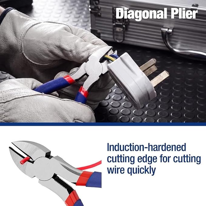 7-Piece Pliers Set, Comfort Grip, Groove Joint, Long Nose, Slip Joint | Drop-Forged Heat-Treated Steel; Non-Slip Ergonomic Comfort Grip; Rust-Resistant Protective Finish