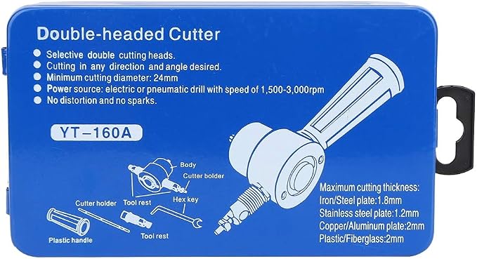 6Pcs Double Head Metal Sheet Nibbler Cutter Hole Saw Drill Attachment Kit