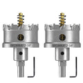 2-Pack 2-3/8" TCT Hole Saws for Hard Metal, Heavy Duty 60mm Tungsten Carbide Tipped Hole Cutters Set with Spring-Loaded Pilot Drill Bits for Stainless Steel, Metal, Iron, and Plastic.