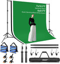 EMART Green Screen Backdrop Kit 7x10FT with 3Pcs 6x9ft Backdrop for Party