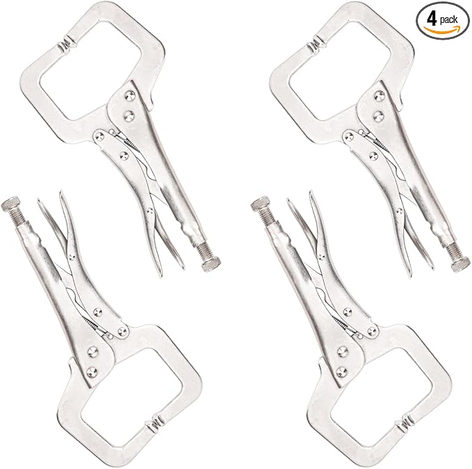 4 Pack 11 Inch Locking C Clamp, Heavy Duty 11 Inch C Clamp Locking Pliers for Home Improvement, Welding Tasks & Workshop
