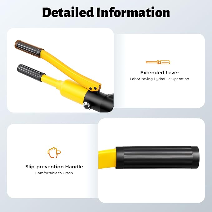 Manual Hydraulic Rebar Cutter 13 Ton Portable Steel Bar Cutting Tool with Toolbox for Concrete Construction Handheld Hydraulic Bolt Cutter 4-22mm, Only Applicable to Steel Bars (22mm)