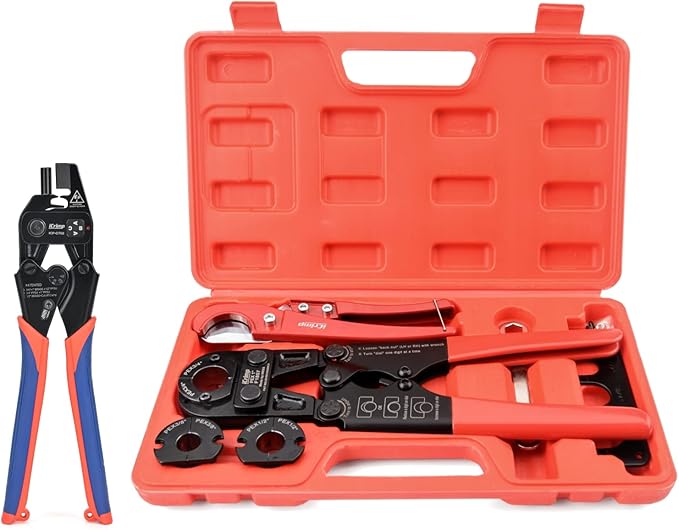 PEX Crimping Toolset for 3/8, 1/2, 3/4&1-inch Copper Rings w/Copper Ring Removal Tool
