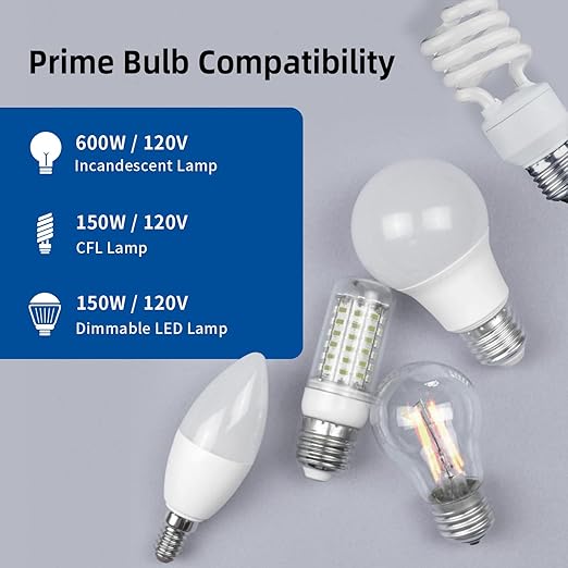 ELEGRP Digital Dimmer Switch for LED/CFL, Toggle Dimmer Switch with Decorative Frameless Design Wallplate, Single Pole/3-Way, UL Listed, 2 Pack, White