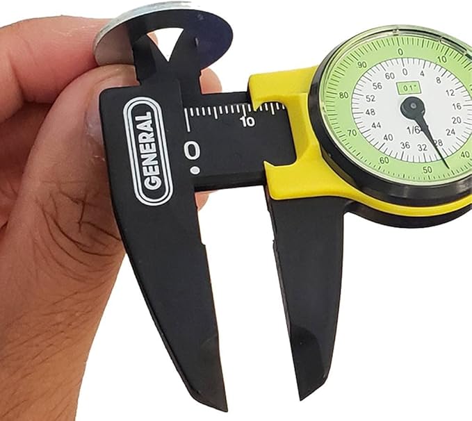 General Tools 142 Plastic Dial Caliper, 0-6" Range, .01" & 1/64"