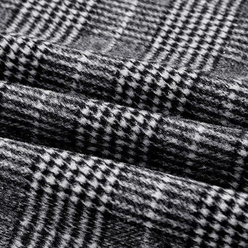 IDEALSANXUN Plaid Skirts for Women Fall Winter Knee Length Pencil Wool Skirt with Slit