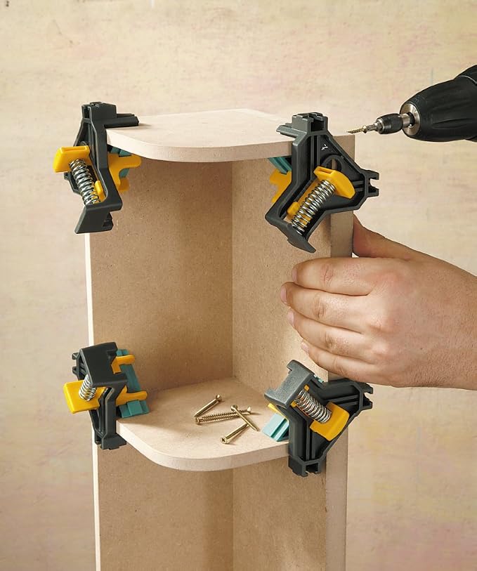 wolfcraft 2 ES 22 Corner Clamp I 3051000 I For quick and easy fixing of boards and frames at a 90° angle, for example when assembling shelves, small cupboards or frames