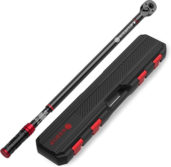 SUERCUP Torque Wrench 3/4-inch, Dual-Direction Adjustable 48 Tooth 100-700ft.lb/135.5-948.5Nm, Drive Click Torque Wrench with Buckle for Car, Truck Maintenance and Product Assembly