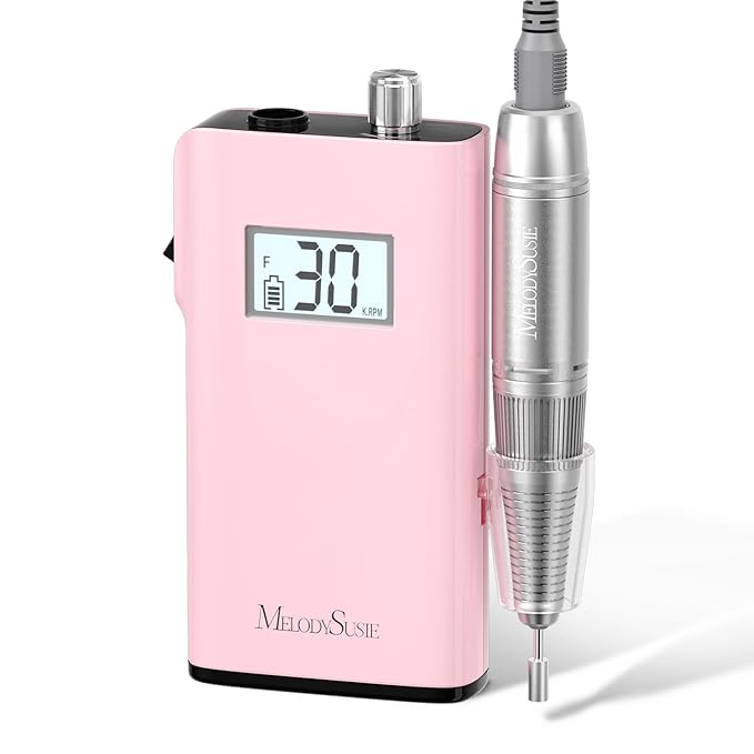 MelodySusie Entry-Level Clip-On Rechargeable Nail Drill, SC320H 30000RPM Popular Classic E-File with LCD Display for Manicure Shaping & Gel Removal, Perfect for Training, Nail Art Practice & Home Use