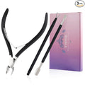 YINYIN Professional Cuticle Trimmer with Pusher and Cutter - Stainless Steel Cuticle Clippers for Fingernails and Toenails (Black)