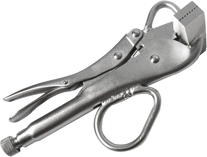 Generic Locking Sheet Metal Pliers 10 inch, Premium Extra Wide Duck Billed Pliers for Gripping Welding Sheet Metal Tools, 23cm, Silver