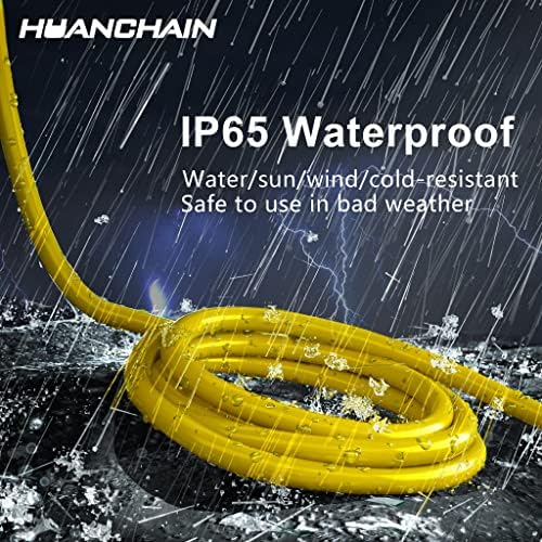 HUANCHAIN Indoor Outdoor Yellow Extension Cord 50 FT Waterproof 16/3 Gauge