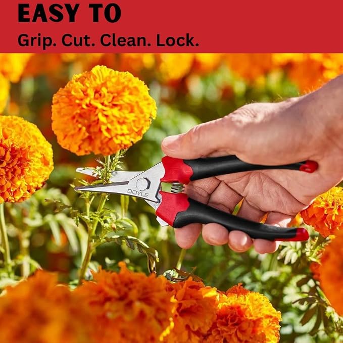 Micro Tip Pruning Shears 7.5 Inch, Precision Garden Snips for Trimming Plants, Flowers, Herbs, Ergonomic Grip