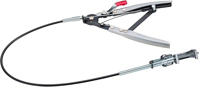 Powerbuilt 24-Inch Flexible Hose Clamp Pliers, Locking Cable Tool for 1/2" to 2-1/4" Spring Hose Clamps, Works on Plastic and Metal Clamps in Hard-to-Reach Areas - 647831