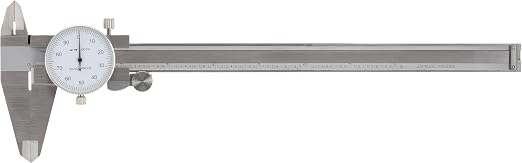CME Dial Calipers, 0 to 8" Measurement Range, 0.001" Measurement Increment, ±0.002" Accuracy, White Dial Face Color