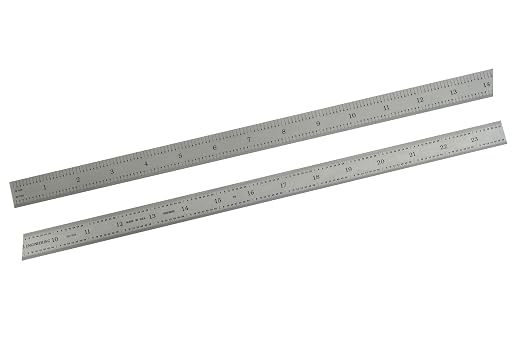 PEC Tools 24" Flexible Steel Ruler, High-Quality Carbon Steel with Satin Chrome Finish, 3R Graduation (1/32", 1/64", 1/10", 1/50"), Fully Hardened and Tempered, Made in USA