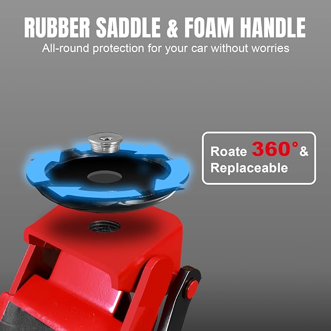 Big RED 3 Ton Low Profile Hydraulic Floor Jack, Dual Pump 6600lbs Heavy-Duty Steel, 3.125"-20" Lift for Cars/Trucks/SUVs w/Overload Protection & 1-Yr Warranty
