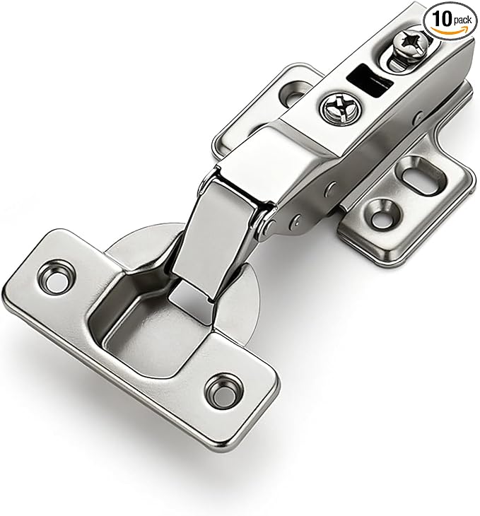 HOME EDIT 5 Pairs 10 Pack European Half Overlay Soft Close Cabinet Hinges Concealed Kitchen Cabinet Hinges Heavy-Duty Frameless Adjustable for Cupboard Hardware