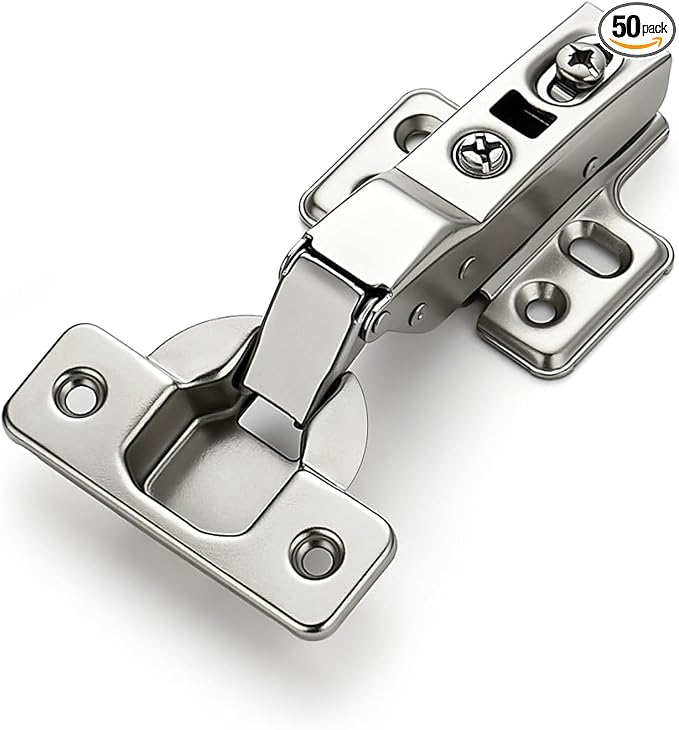 HOME EDIT 25 Pairs 50 Pack European Half Overlay Soft Close Cabinet Hinges Concealed Kitchen Cabinet Hinges Heavy-Duty Frameless Adjustable for Cupboard Hardware