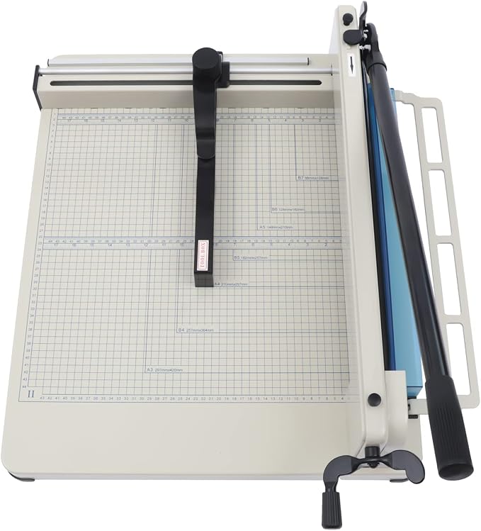 17 Inch Guillotine Paper Cutter Heavy Duty, Hss Blade Cuts 1.42in Stack 400 Sheets, Manual Paper Trimmer with Metal Base for Office Home School