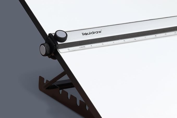 Liquidraw Drafting Board - 20" x 26" | Parallel Motion Bar Table Has 6 Adjustable Working Angles | Includes Drawing Board Clips & Set Square | for Artists, Architects, Students & Professionals
