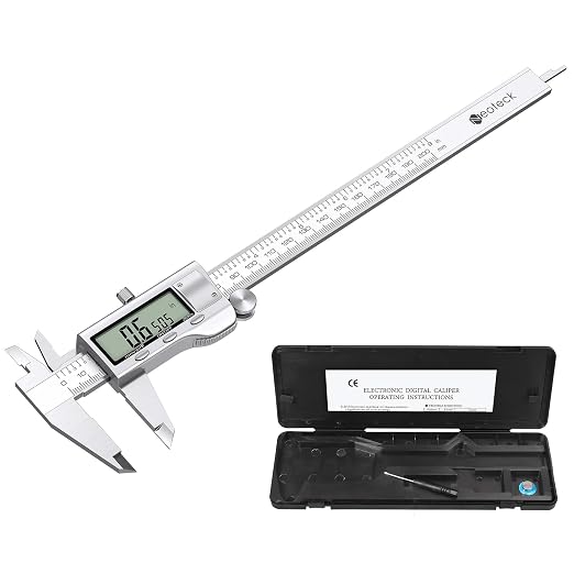 Neoteck 8 inch Digital Caliper Vernier Caliper Stainless Steel LCD Display Digital Caliper Measuring Tool with Fraction/Inch/MM Conversion Used for Inside and Outside Diameter,Depth,Step Measurement