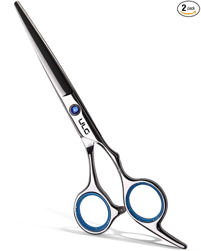 Hair Cutting Scissors, ULG Professional Hair Scissors 7.5 inch Right-Hand Razor Edge Barber Shears Salon Hair Cutting Shears Made of Japanese Stainless Steel, Hand Sharpened Blue