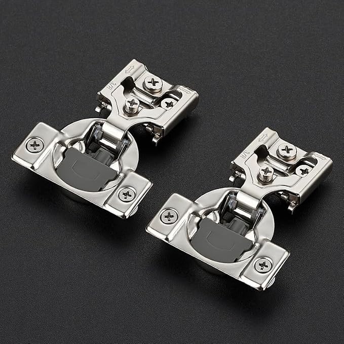 Ravinte 30 Pack 15 Pair 3/8 inch Overlay Soft Close Kitchen Cabinet Hinges Stainless Steel Adjustable Kitchen Hinges Satin Nickel Cabinet Hardware