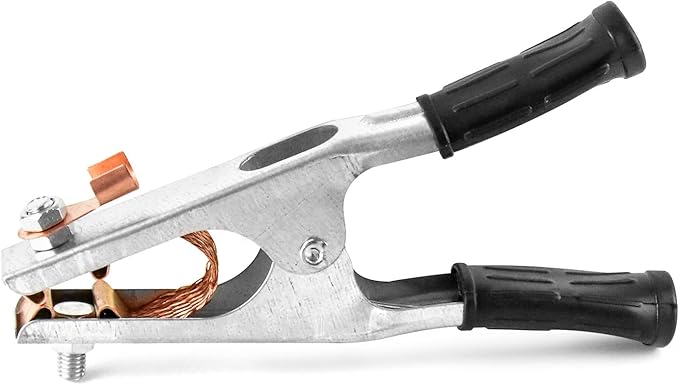 QWORK Copper Welding Ground Clamp, 4 Pack - Electroplated Earth Clip for Manual Welder