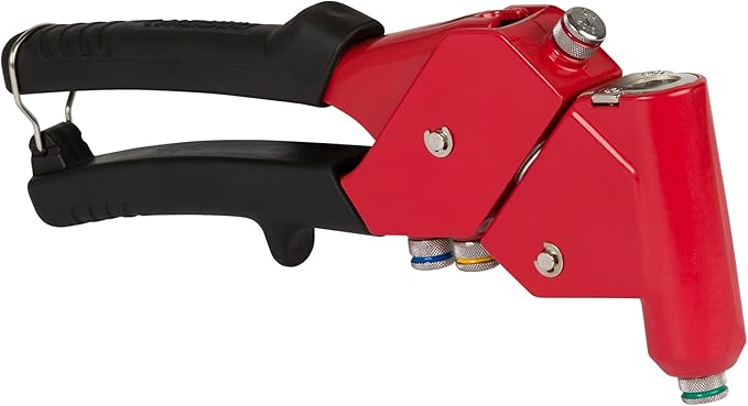 Arrow RT187SHK Swivel Head One-Handed Rivet Tool Kit, Manual Riveter Set for Metal and Auto Repair, uses 3/32", 1/8", 5/32", 3/16" Rivets, Includes Storage Case, 100 Rivets, and 4 Drill Bits