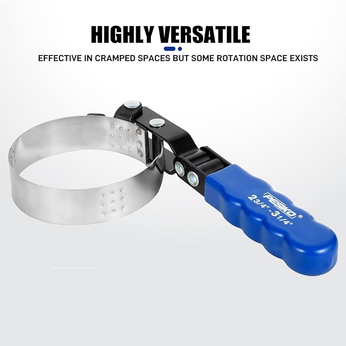 2-3/4" to 3-1/4" (70-83mm) Small Swivel Oil Filter Wrench | Oil Fliter Removal Tool, Easily Remove Oil Filter