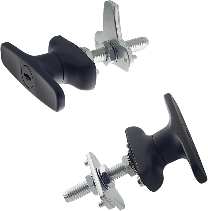 evan T Handle Latch for Truck Cap Canopy Camper Shell with Lock 3 Pack | Zinc Alloy, for Toolbox Pickup Trailer, with Keys