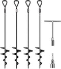 Phopich 18''/30" Long Ground Anchor, Heavy Duty Earth Anchors Ground Anchors Screw in Kit with T-Handle Hex Wrench for Camping Tent, Swing Sets, Securing Animals, Sheds, Trampoline