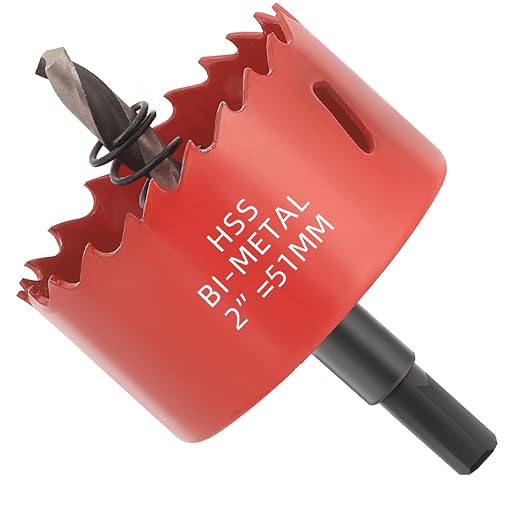 2 in. Bi-Metal Hole Saw Drill Bits - Versatile and Durable Hole Cutter for Wood, Plywood, Plaster Drywall, Ceiling, Plastic Pipe, PVC and Thin Metal - Includes Arbor & Pilot Bit (51mm)